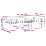 Sengeramme Uten Madrass 90X200 Cm Heltre Furu