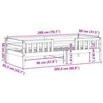 Sengeramme Uten Madrass 80X200 Cm Heltre Furu