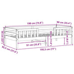 Sengeramme Uten Madrass 90X190 Cm Heltre Furu