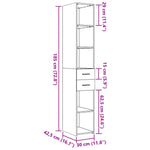 Hylle Betonggrå 30X42,5X185 Cm Konstruert Tre