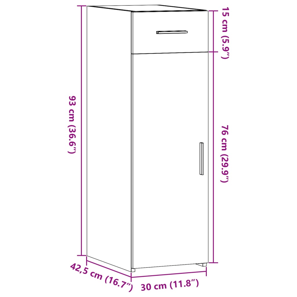 Skjenk Hvit 30X42,5X93 Cm Konstruert Tre