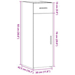 Skjenk Sonoma Eik 30X42,5X93 Cm Konstruert Tre