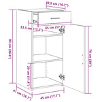 Skjenk Hvit 45X42,5X93 Cm Konstruert Tre