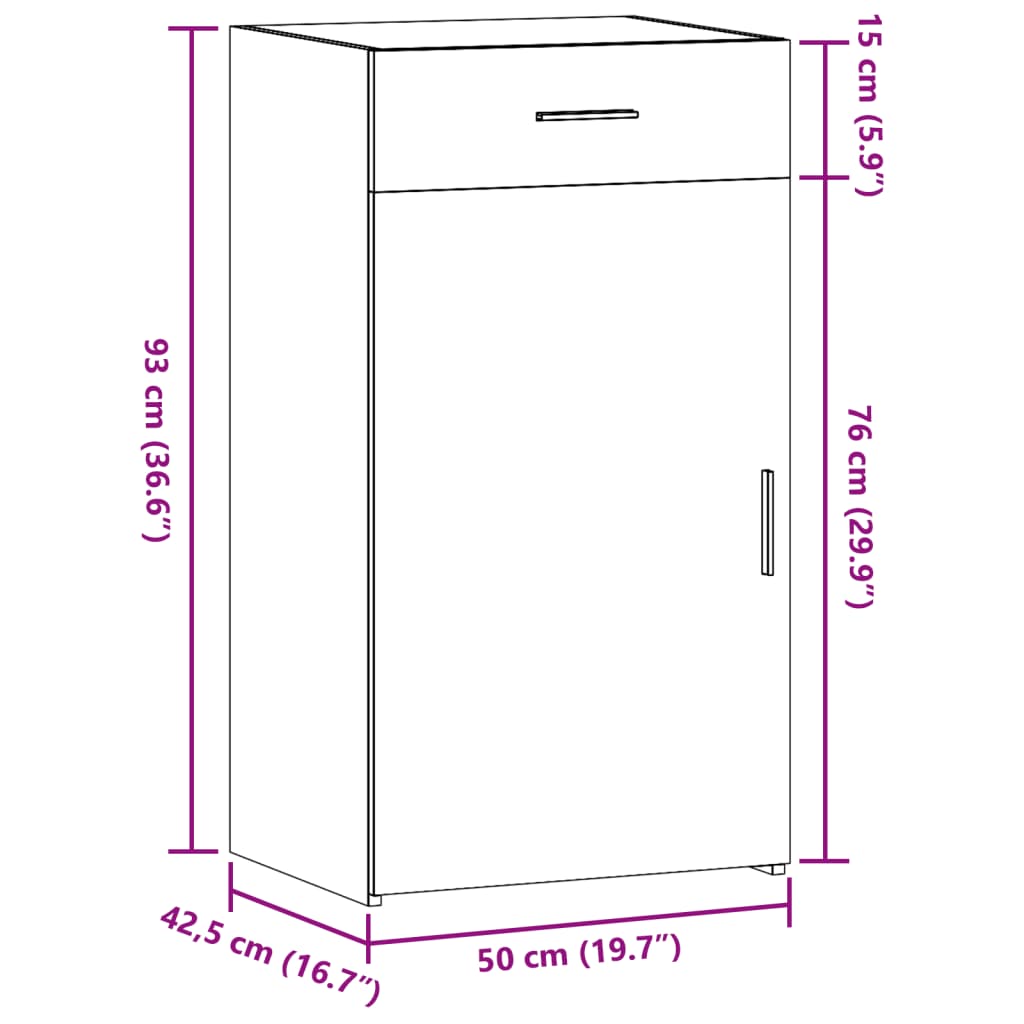 Skjenk Betonggrå 50X42,5X93 Cm Konstruert Tre