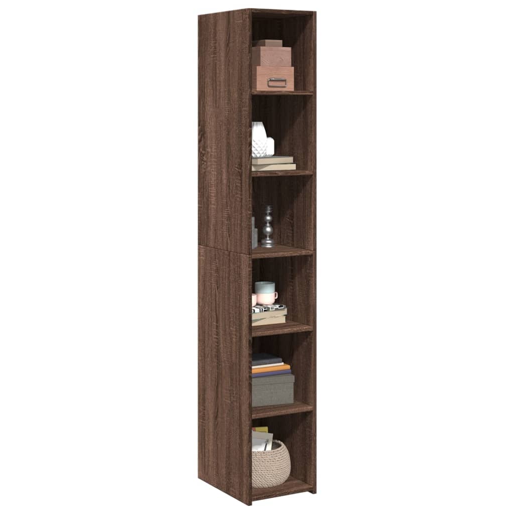 Hylle Brun Eik 30X41X185 Cm Konstruert Tre