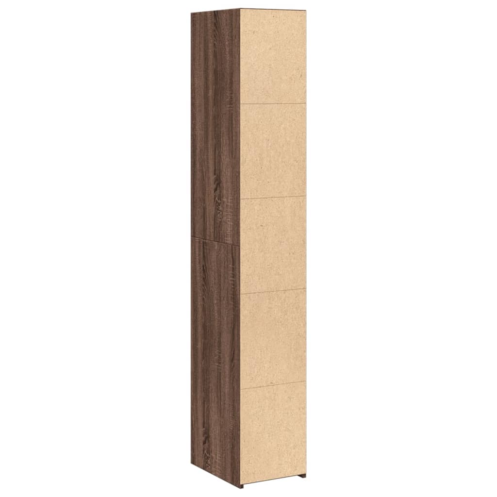 Hylle Brun Eik 30X41X185 Cm Konstruert Tre