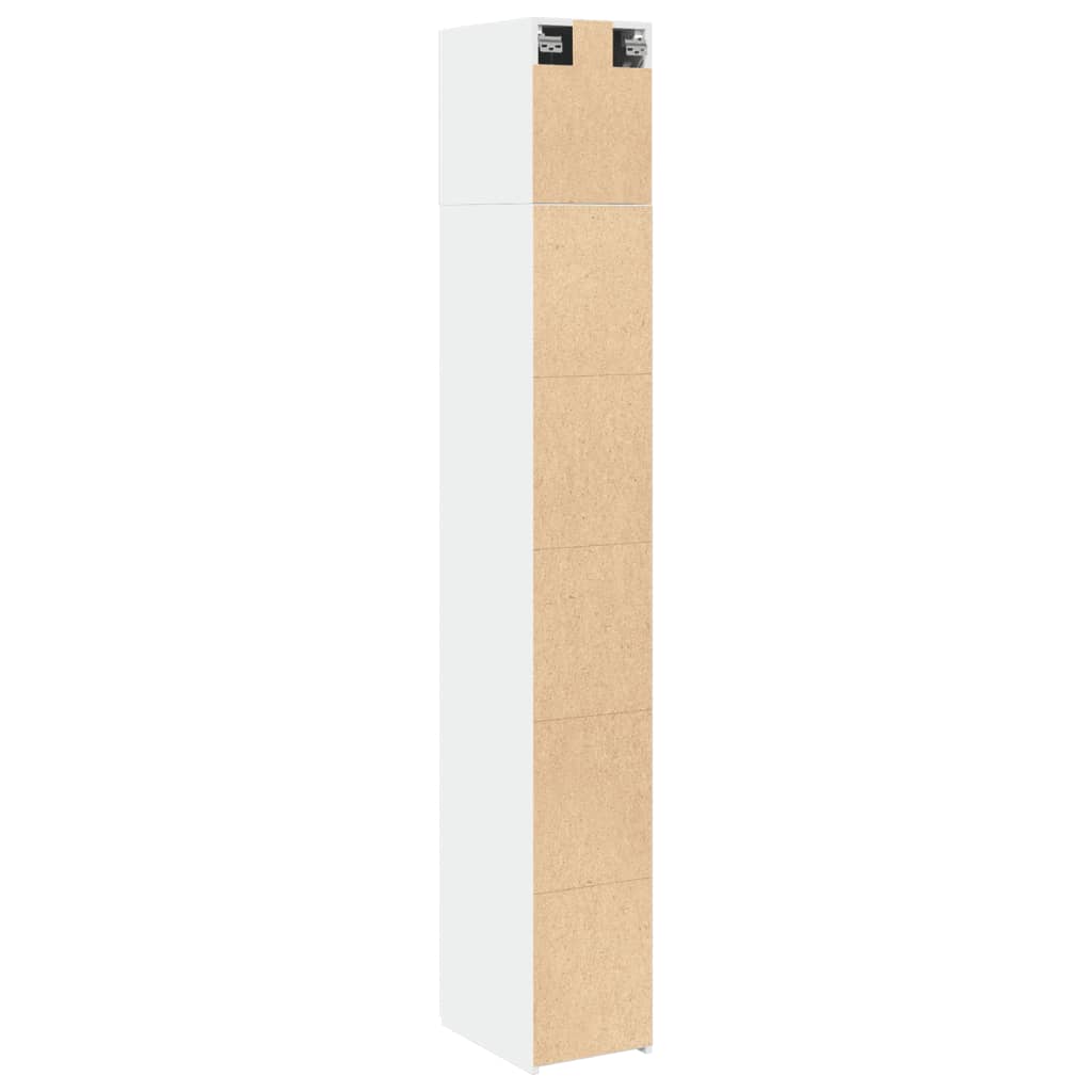 Smalt Oppbevaringsskap Hvit 30X42,5X225 Cm Konstruert Tre