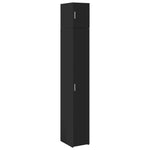 Smalt Oppbevaringsskap Svart 30X42,5X225 Cm Konstruert Tre