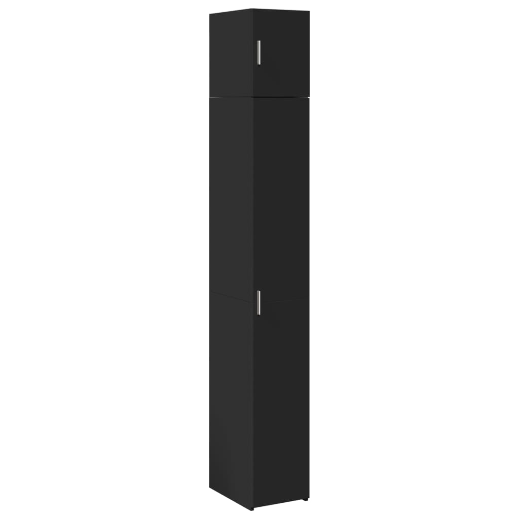 Smalt Oppbevaringsskap Svart 30X42,5X225 Cm Konstruert Tre