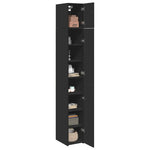 Smalt Oppbevaringsskap Svart 30X42,5X225 Cm Konstruert Tre