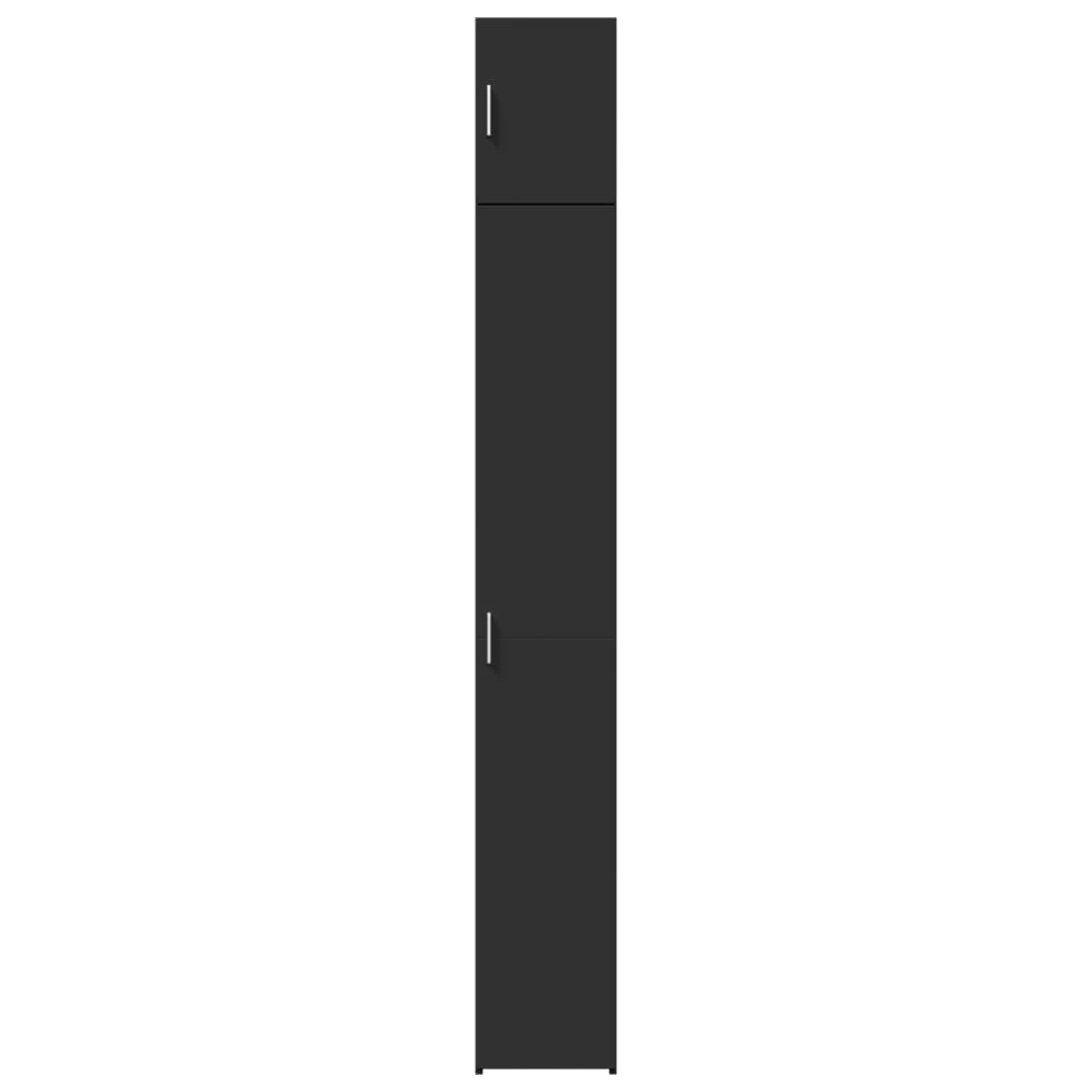 Smalt Oppbevaringsskap Svart 30X42,5X225 Cm Konstruert Tre