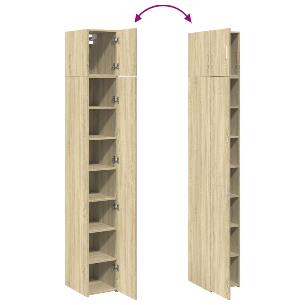 Smalt Oppbevaringsskap Sonoma Eik 30X42,5X225 Cm Konstruert Tre