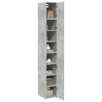 Smalt Oppbevaringsskap Betonggrå 30X42,5X225 Cm Konstruert Tre