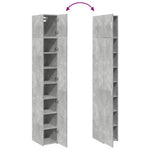 Smalt Oppbevaringsskap Betonggrå 30X42,5X225 Cm Konstruert Tre