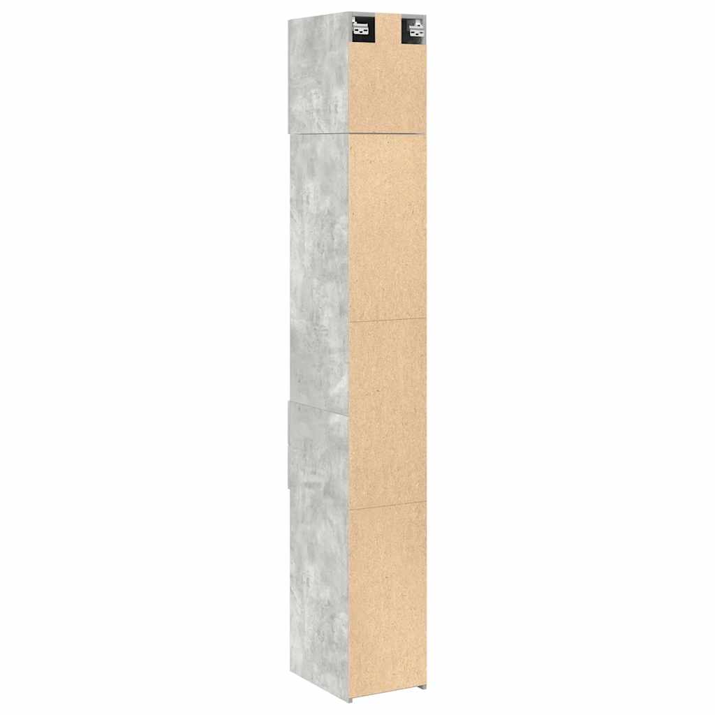 Smalt Oppbevaringsskap Betong Grå 30X42,5X225 Cm Konstruert Tre