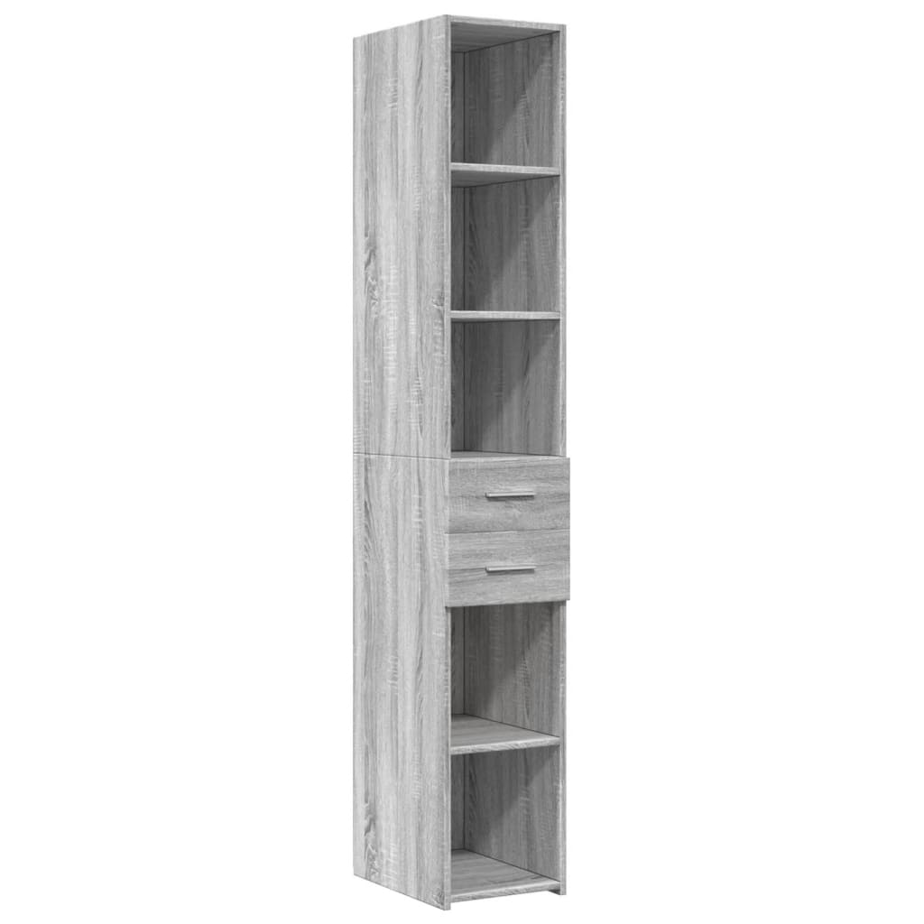 Smalt Oppbevaringsskap Grå Sonoma 30X42,5X225 Cm Konstruert Tre
