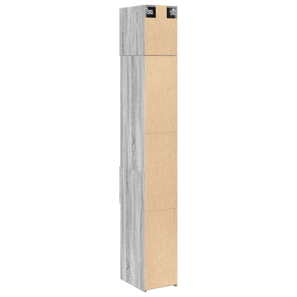 Smalt Oppbevaringsskap Grå Sonoma 30X42,5X225 Cm Konstruert Tre
