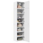 Smalt Oppbevaringsskap Hvit 50X42,5X225 Cm Konstruert Tre
