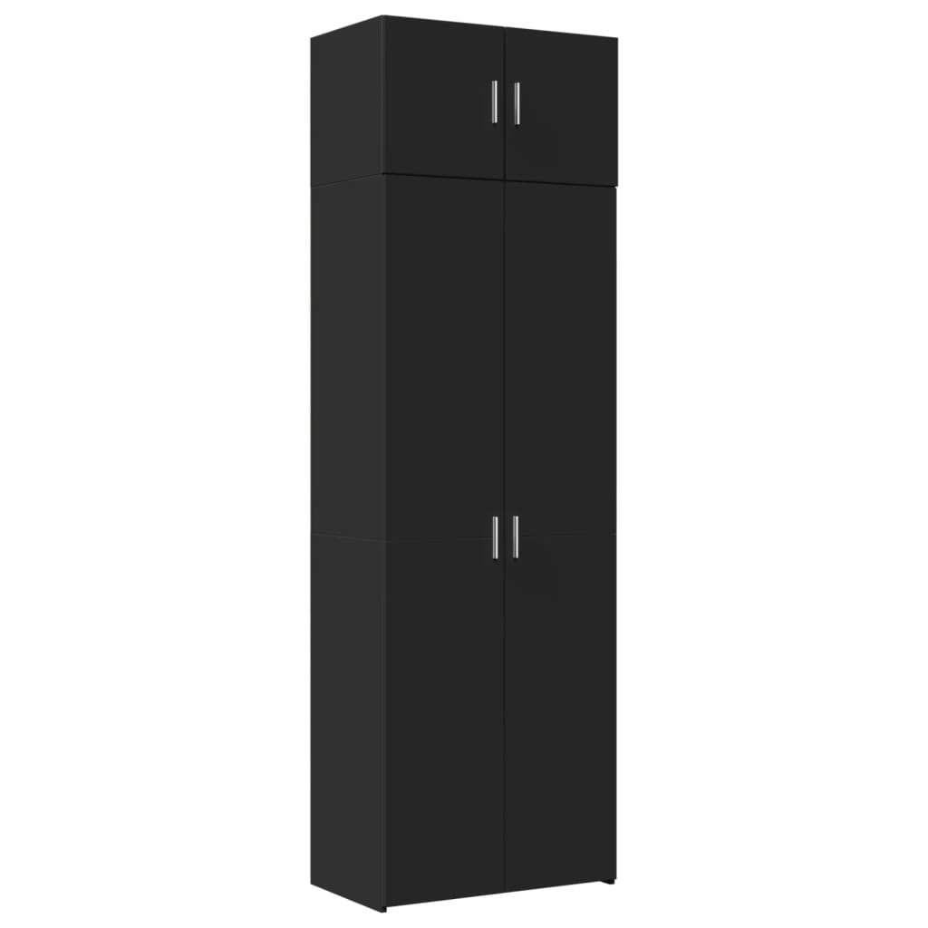 Oppbevaringsskap Svart 70X42,5X225 Cm Konstruert Tre