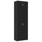 Oppbevaringsskap Svart 70X42,5X225 Cm Konstruert Tre