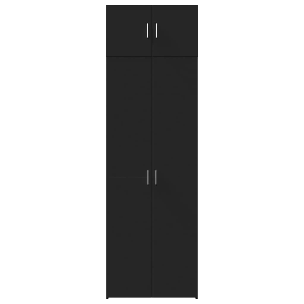 Oppbevaringsskap Svart 70X42,5X225 Cm Konstruert Tre