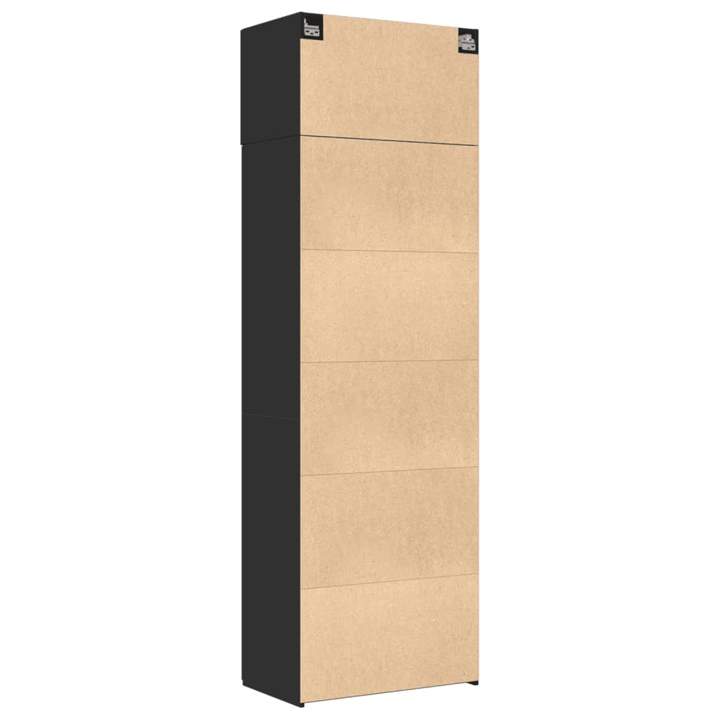 Oppbevaringsskap Svart 70X42,5X225 Cm Konstruert Tre