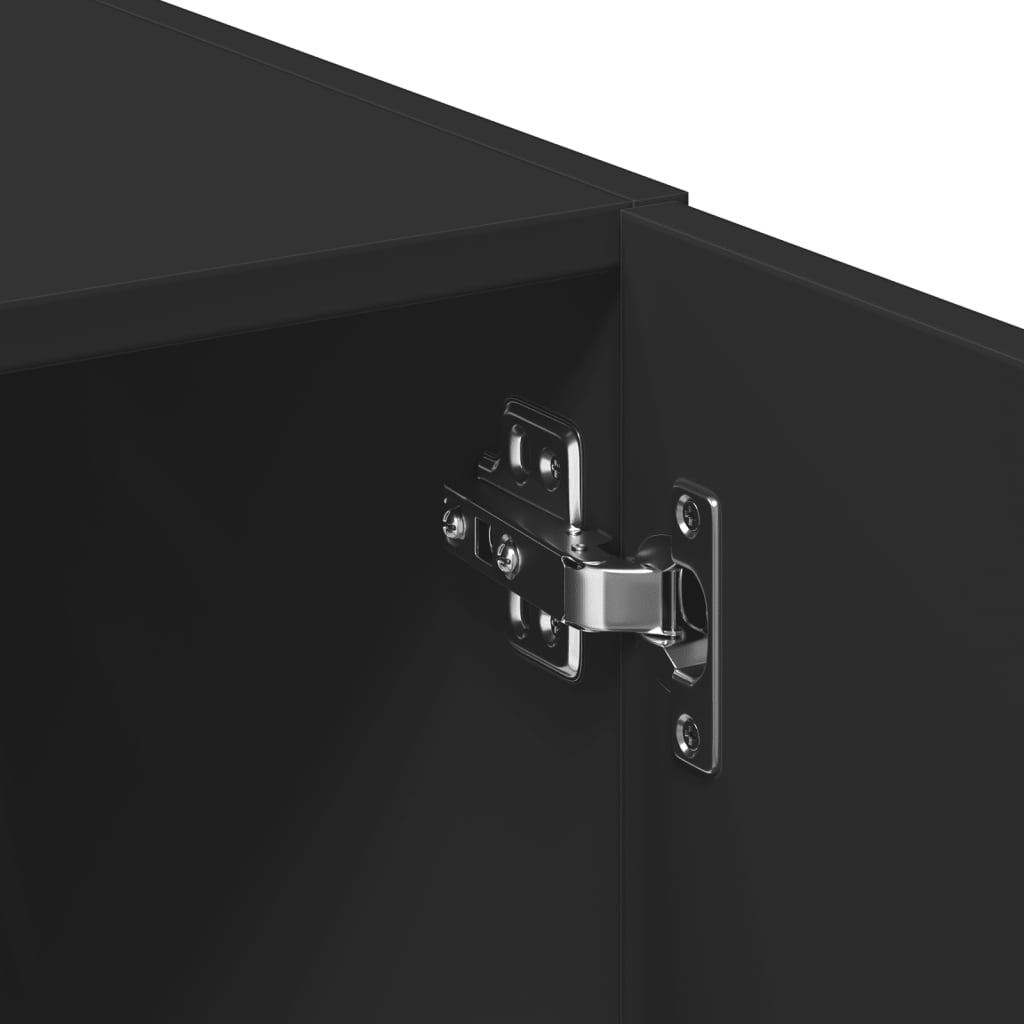 Oppbevaringsskap Svart 70X42,5X225 Cm Konstruert Tre
