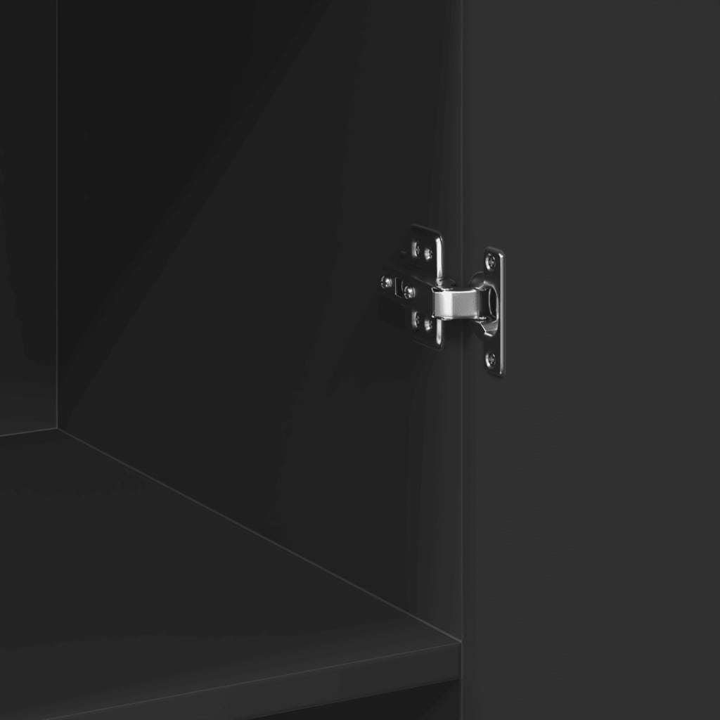 Oppbevaringsskap Svart 70X42,5X225 Cm Konstruert Tre