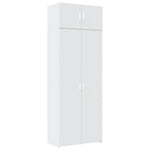 Oppbevaringsskap Hvit 80X42,5X225 Cm Konstruert Tre