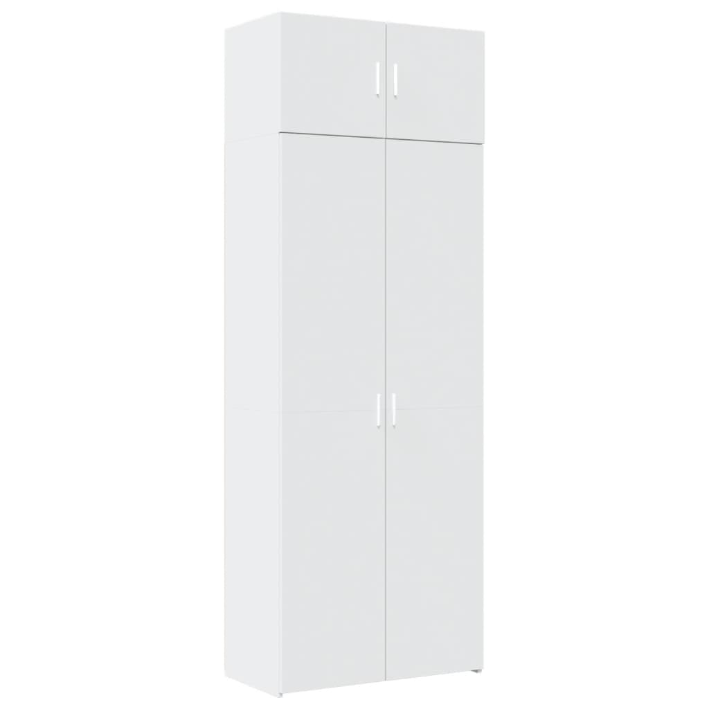 Oppbevaringsskap Hvit 80X42,5X225 Cm Konstruert Tre