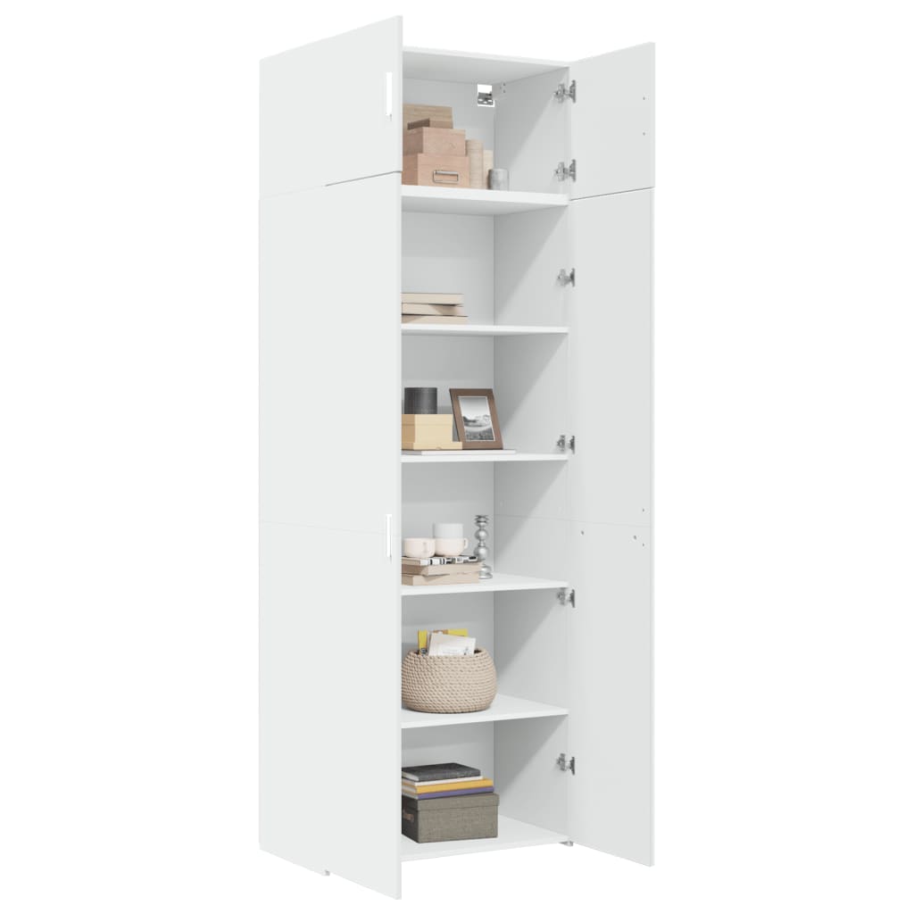 Oppbevaringsskap Hvit 80X42,5X225 Cm Konstruert Tre