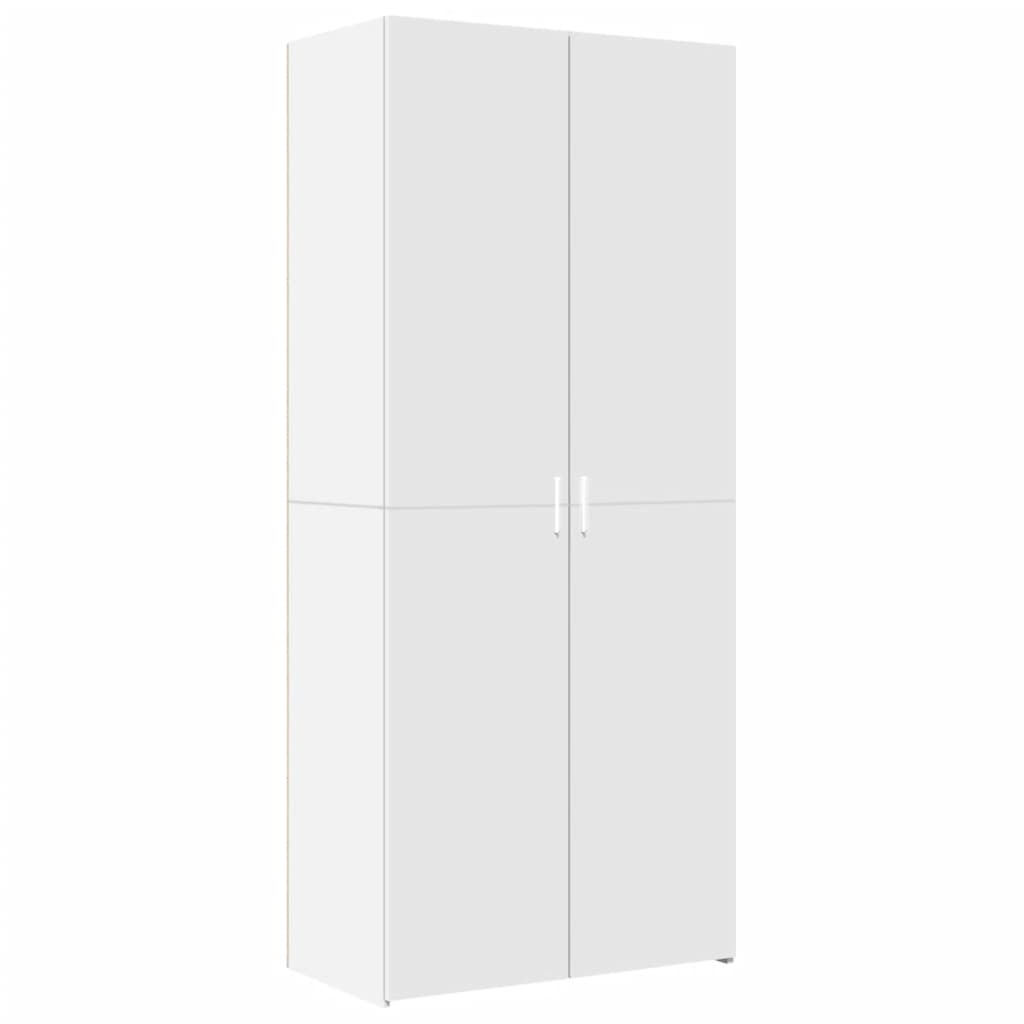 Oppbevaringsskap Hvit 80X42,5X225 Cm Konstruert Tre
