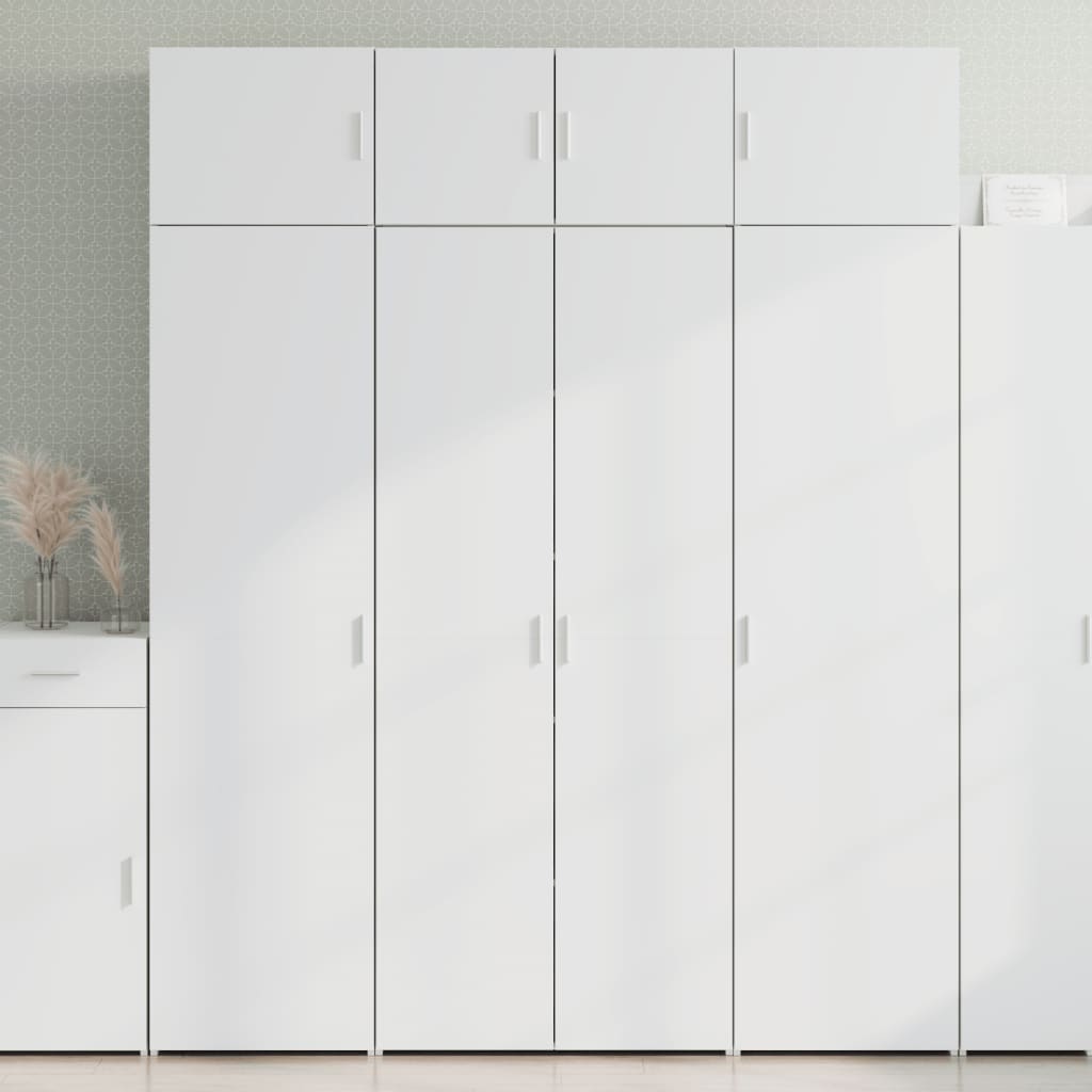 Oppbevaringsskap Hvit 80X42,5X225 Cm Konstruert Tre