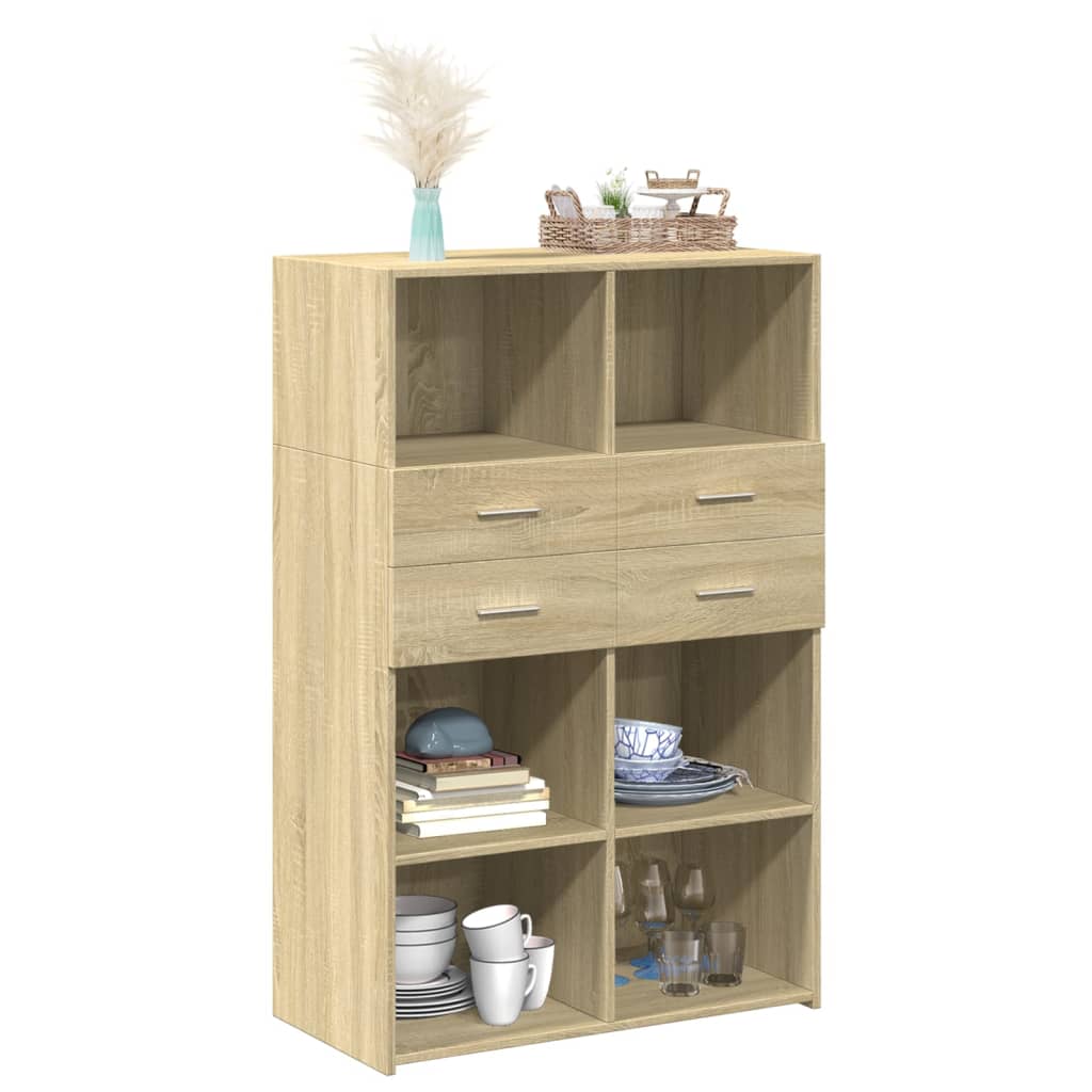 Hylle Sonoma Eik 80X42,5X124 Cm Konstruert Tre