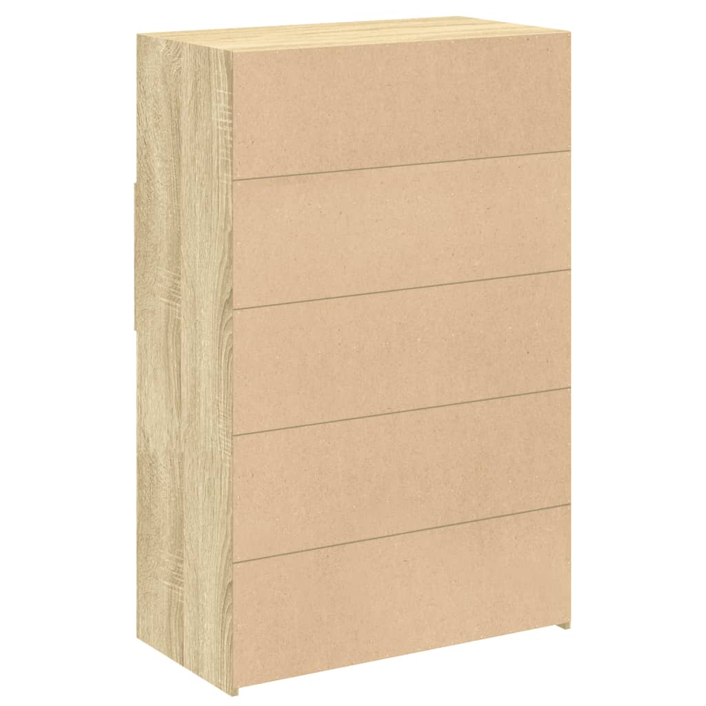 Hylle Sonoma Eik 80X42,5X124 Cm Konstruert Tre