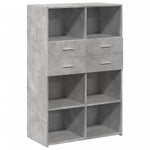 Hylle Betonggrå 80X42,5X124 Cm Konstruert Tre