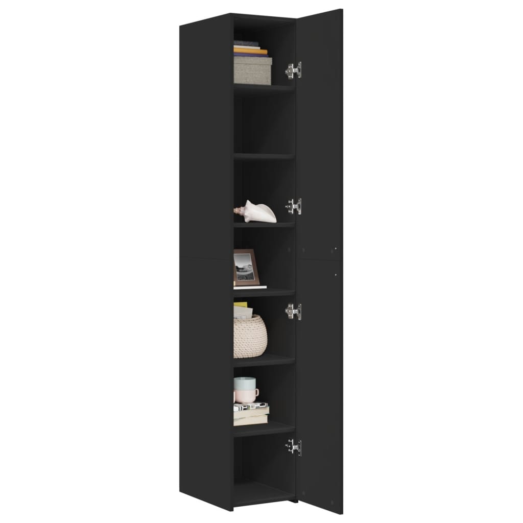 Hylle Svart 30X42,5X185 Cm Konstruert Tre