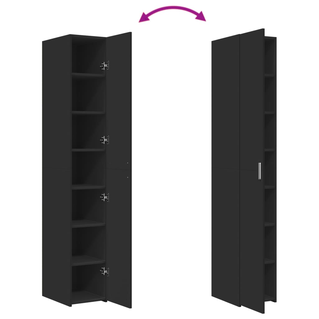 Hylle Svart 30X42,5X185 Cm Konstruert Tre