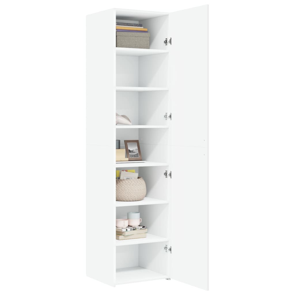 Hylle Hvit 45X42,5X185 Cm Konstruert Tre