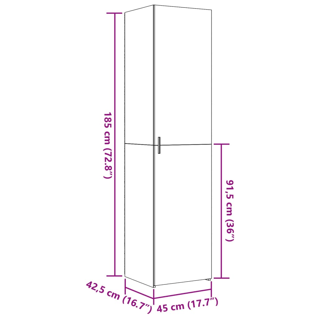 Hylle Hvit 45X42,5X185 Cm Konstruert Tre