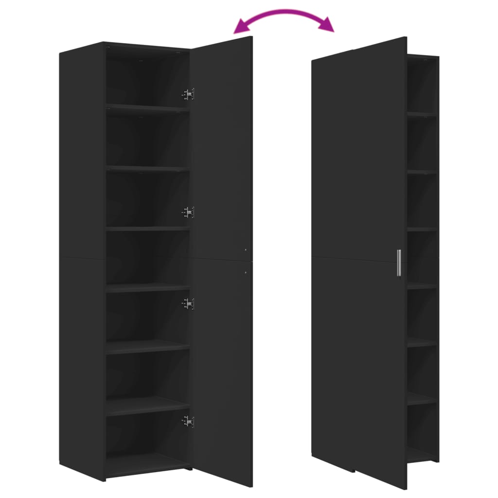Hylle Svart 45X42,5X185 Cm Konstruert Tre