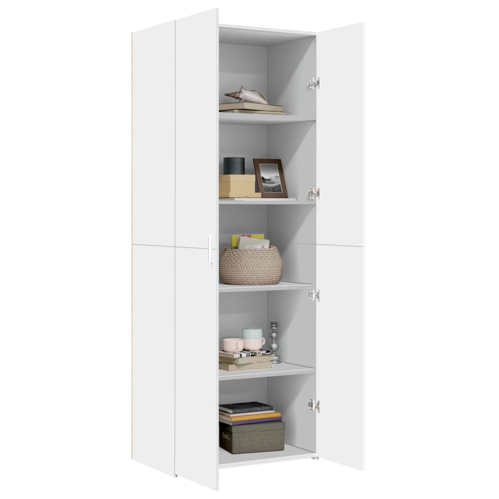Highboard Hvit 70X42,5X185 Cm Konstruert Tre