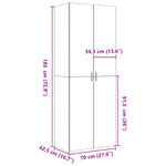 Highboard Hvit 70X42,5X185 Cm Konstruert Tre