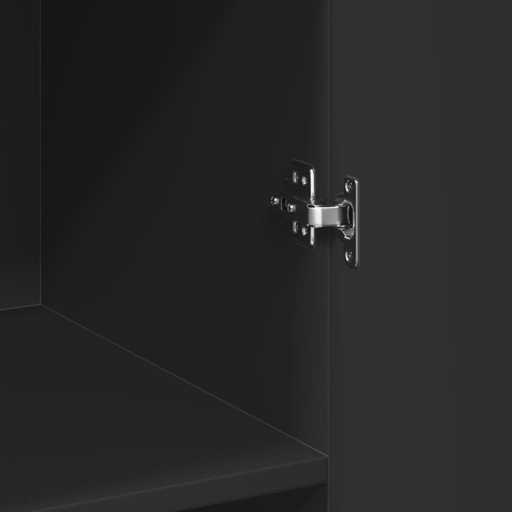 Highboard Svart 70X42,5X185 Cm Konstruert Tre