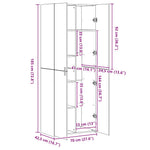 Highboard Sonoma Eik 70X42,5X185 Cm Konstruert Tre