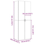 Highboard Betonggrå 70X42,5X185 Cm Konstruert Tre