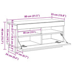 Highboard Betonggrå 70X42,5X185 Cm Konstruert Tre