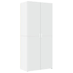 Highboard Hvit 80X42,5X185 Cm Konstruert Tre