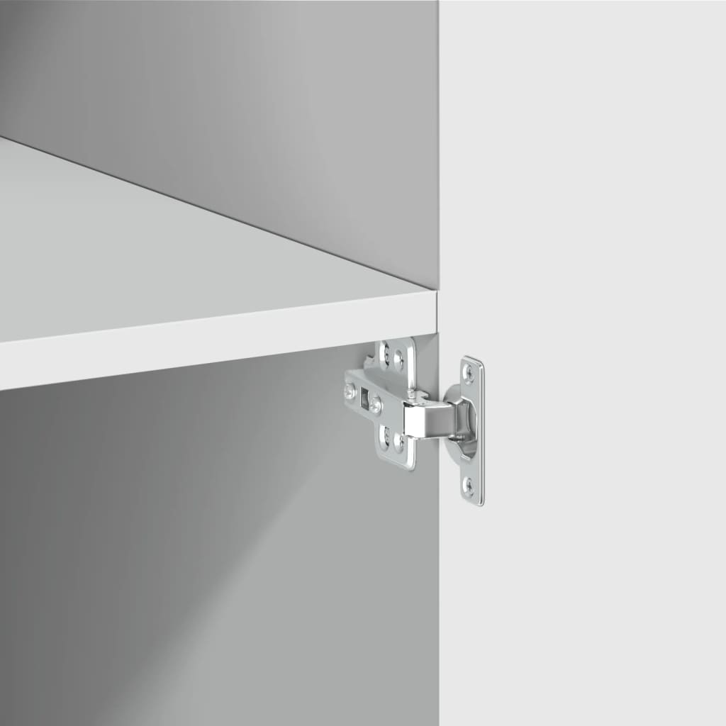 Highboard Hvit 80X42,5X185 Cm Konstruert Tre