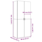 Highboard Hvit 80X42,5X185 Cm Konstruert Tre